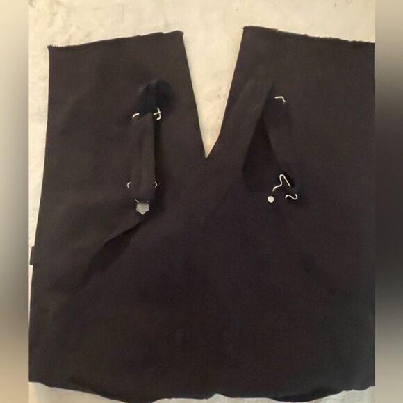 Small Joy Land black 4-pocket double front pocket overalls jumpsuit shorteralls - Picture 7 of 15
